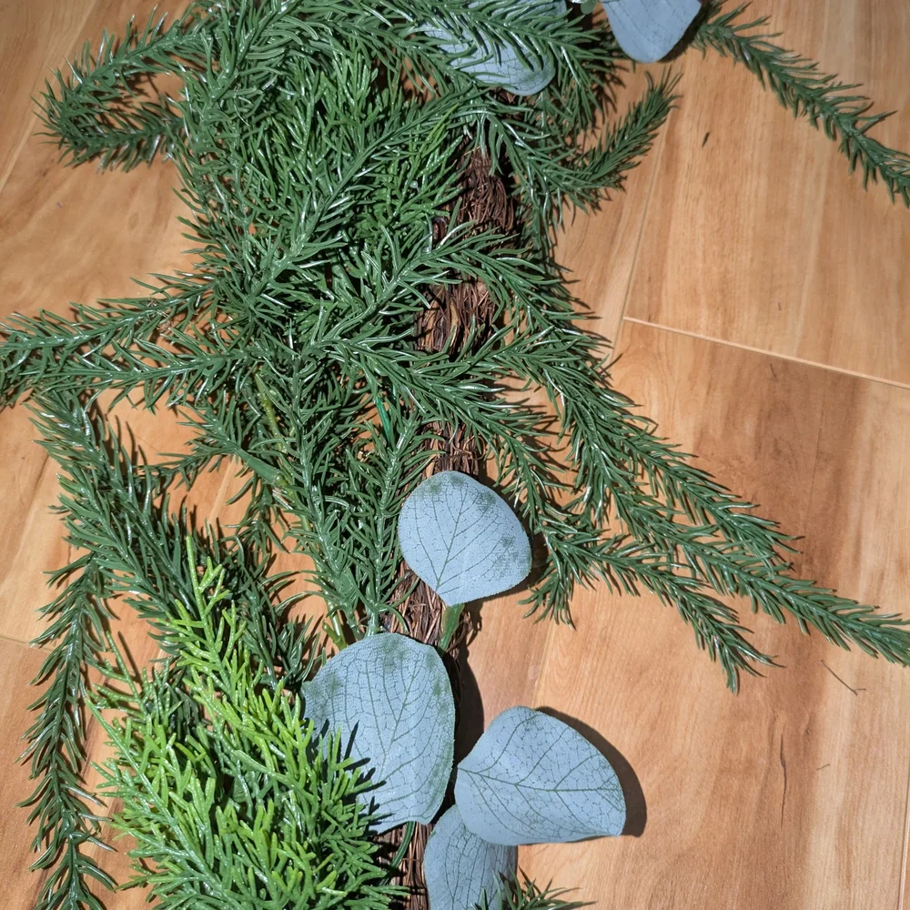 Festive Green Norfolk Pine Faux Holiday Garland